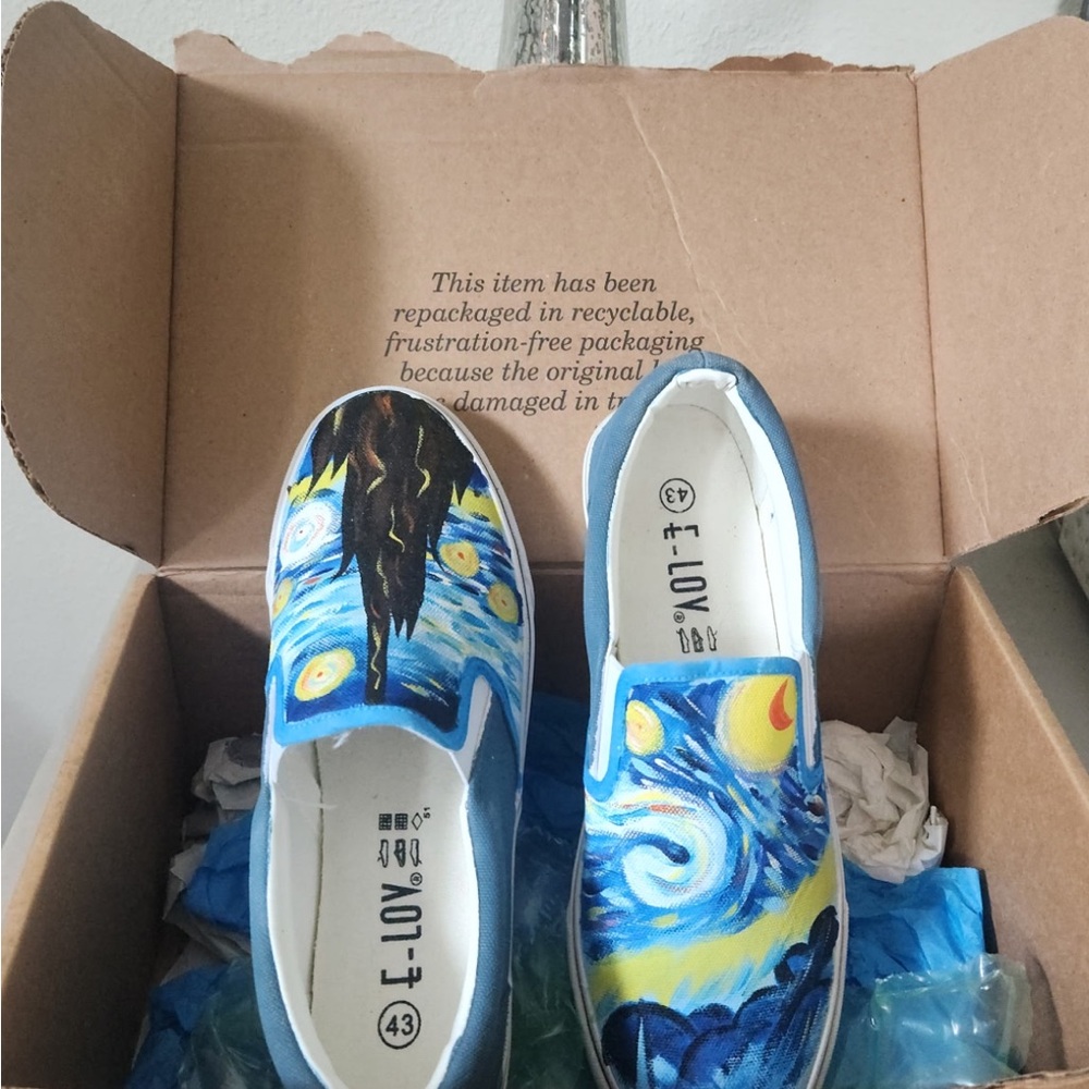 Kids Shoes - Blue Artistic Design